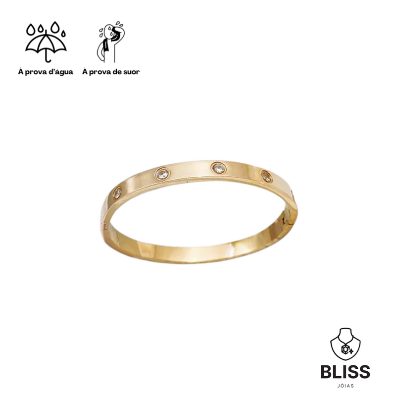 Bracelete Eiffel com Zircônias Banhado em Ouro 18k