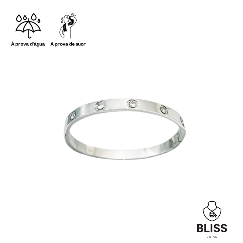 Bracelete Eiffel com Zircônias Banhado em Ouro 18k