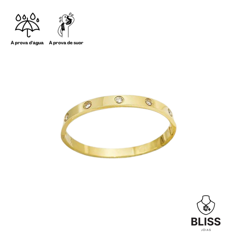 Bracelete Eiffel com Zircônias Banhado em Ouro 18k